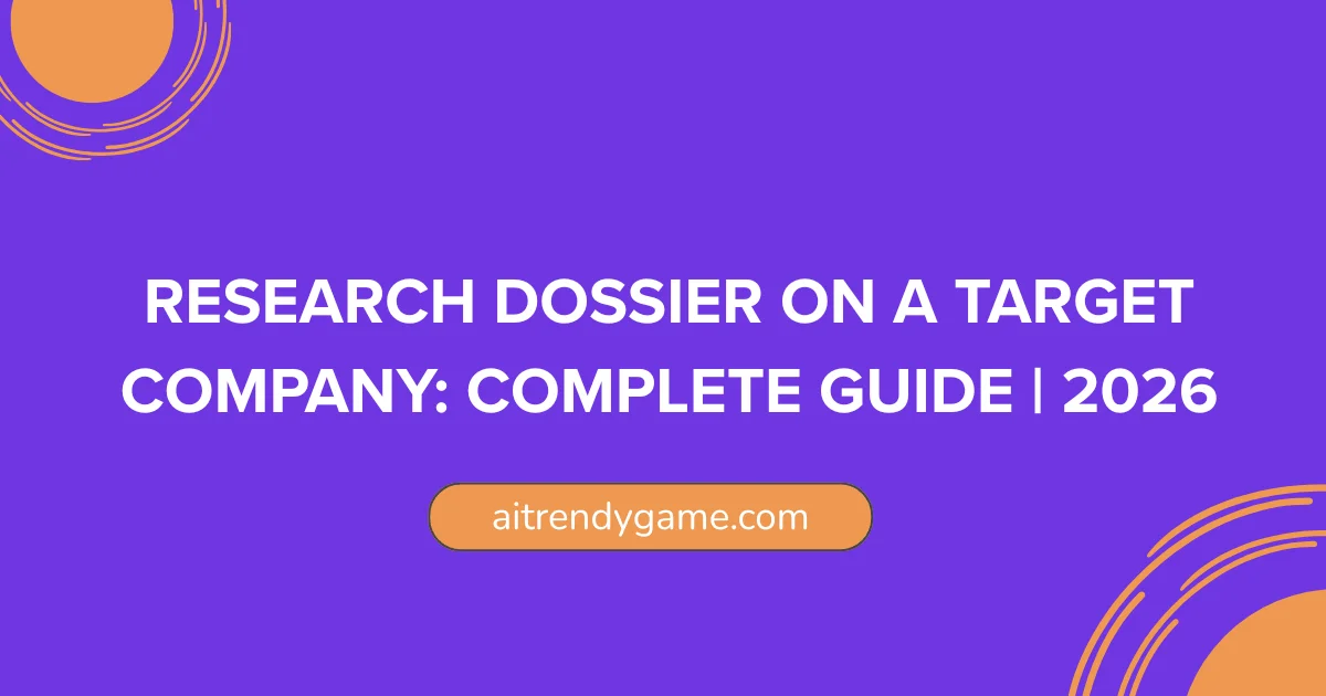 Research Dossier on a Target Company: Complete Guide | 2026