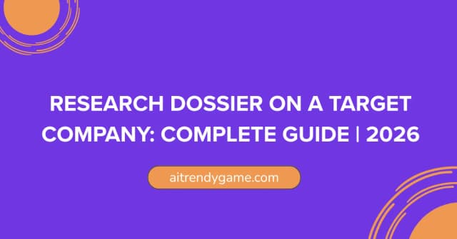 Research Dossier on a Target Company: Complete Guide | 2026